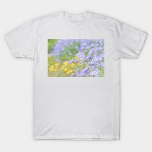 Purple and Yellow Flowers in Summer Garden T-Shirt